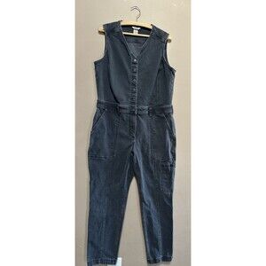 Duluth Trading DuluthFlex Fire Hose Gray Canvas Coveralls Jumpsuit Women Sz 14